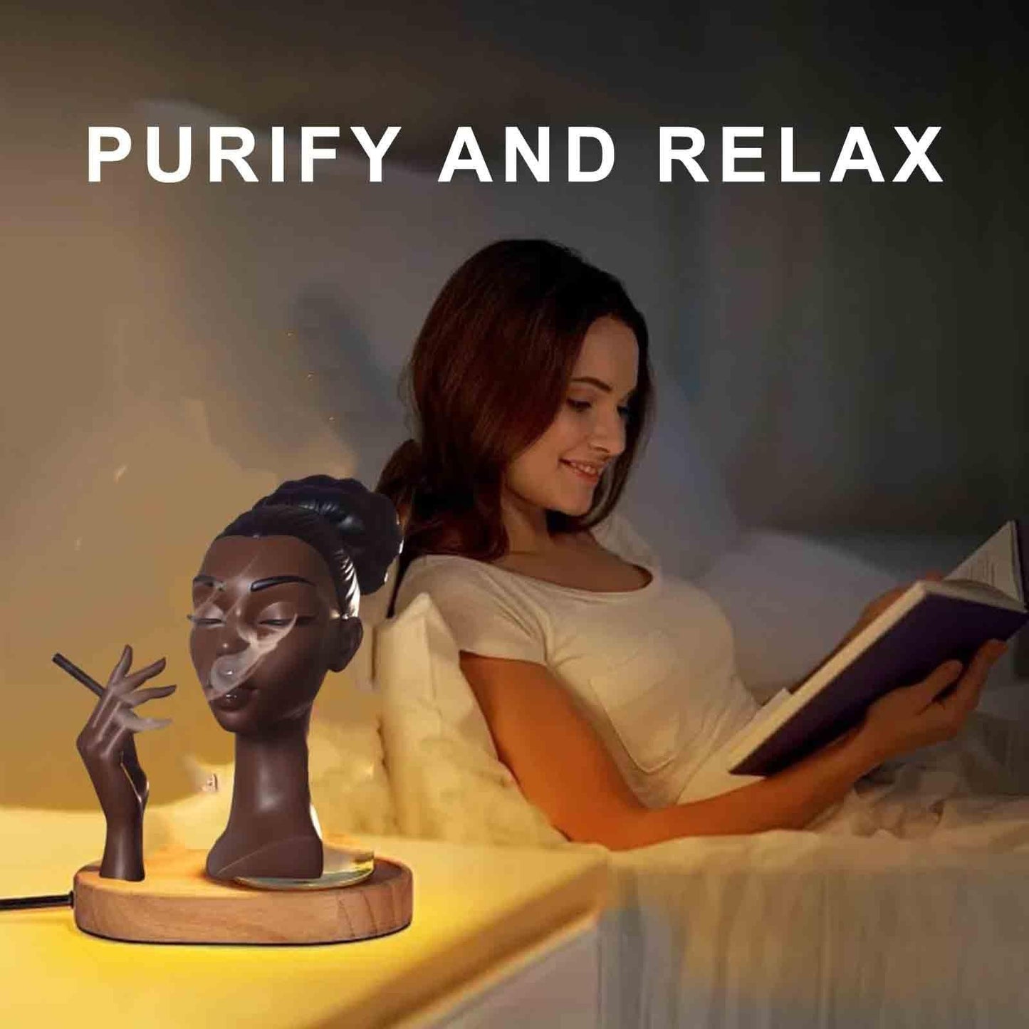 Realistic Head Incense Burner Black Woman