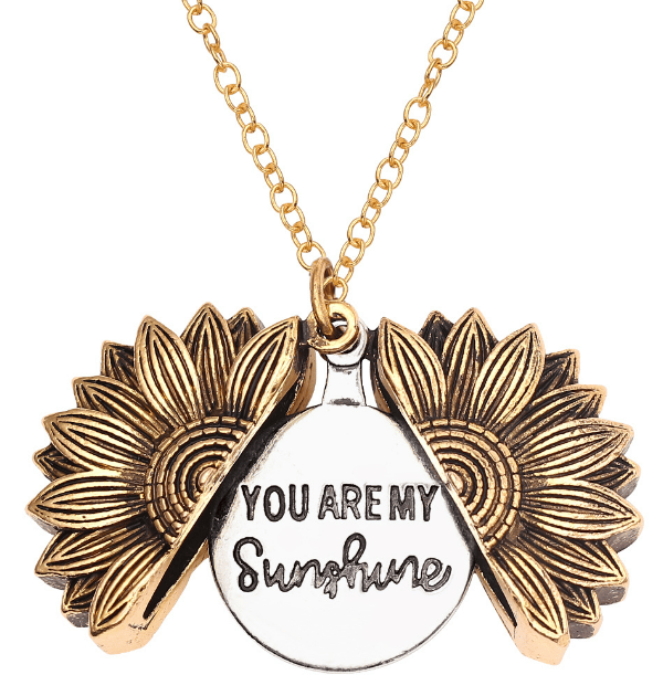 🌞"You Are My Sunshine" Sunflower Necklace🌻(Double-sided engraving)