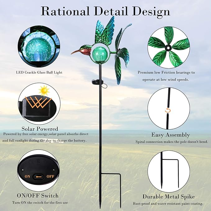 š„Solar Outdoor Decorative Wind Spinner