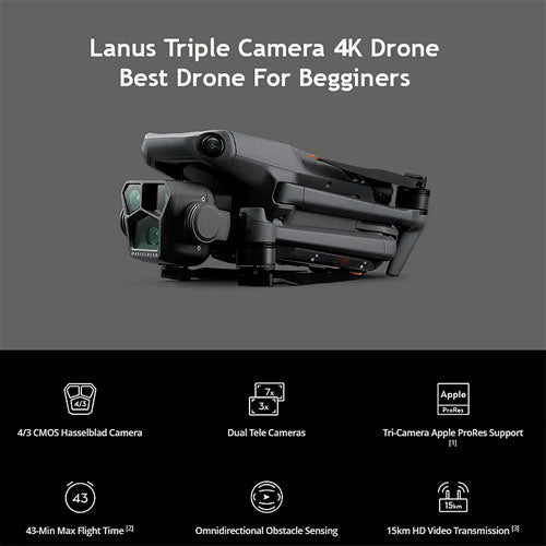 4K Camera Suitable for Adults, Remote Control Quadcopter with Auto Return, Brushless Motor, Circular Flight, Waypoints, Altitude Hold, Headless Mode, Long Flight Time.