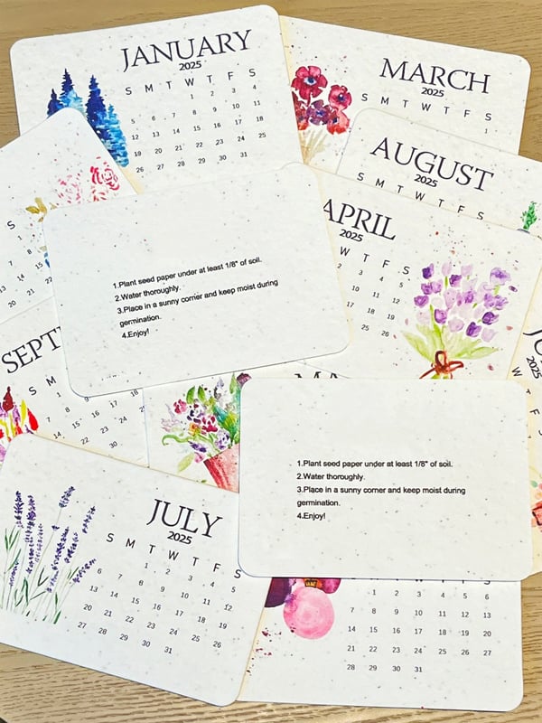 Eco-Friendly Plantable Seed Calendar 2025🌱