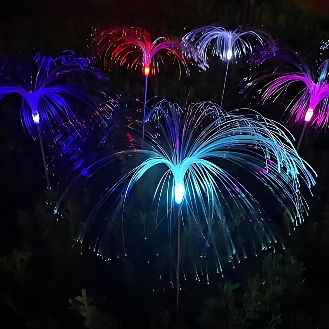 Solar fiber optic jellyfish light