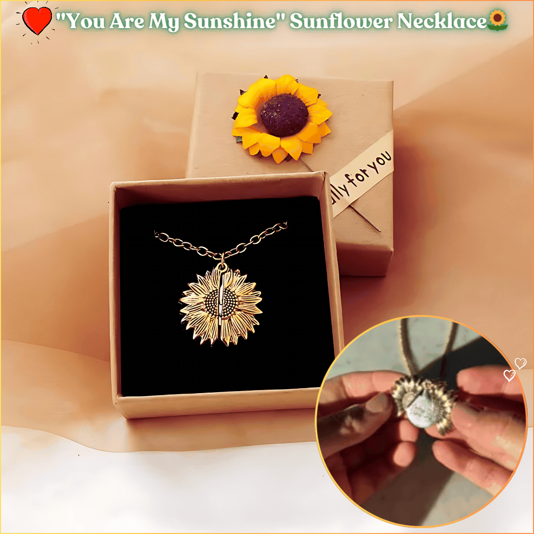 🌞"You Are My Sunshine" Sunflower Necklace🌻(Double-sided engraving)