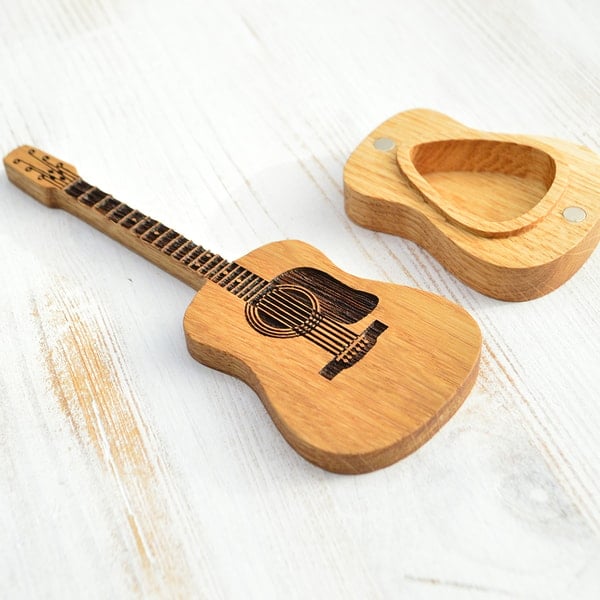 Wooden Acoustic Guitar Pick Box🎸