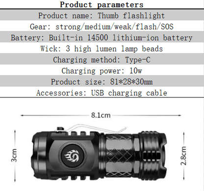 Three-eyed Monster Mini Flash Super Power Flashlight