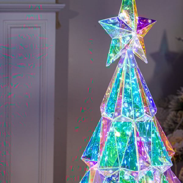 Prismatic Iridescent Christmas Tree DIY Multi-Color LED