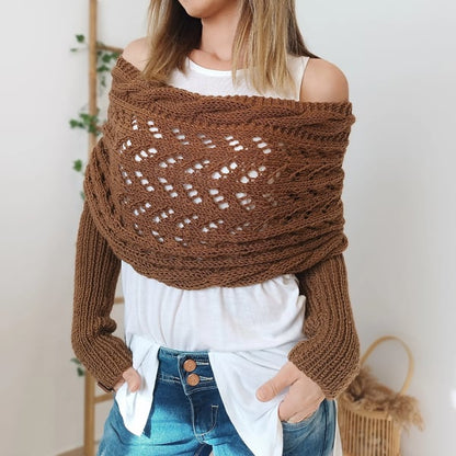 Knitted Cable Wrap, Shrugs For Women, Knitted Wrap