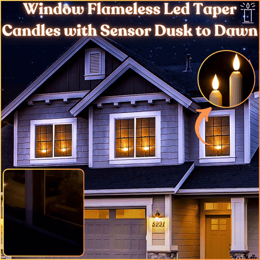 🔥6 Pcs Window Flameless Led Taper Candles with Sensor Dusk to Dawn
