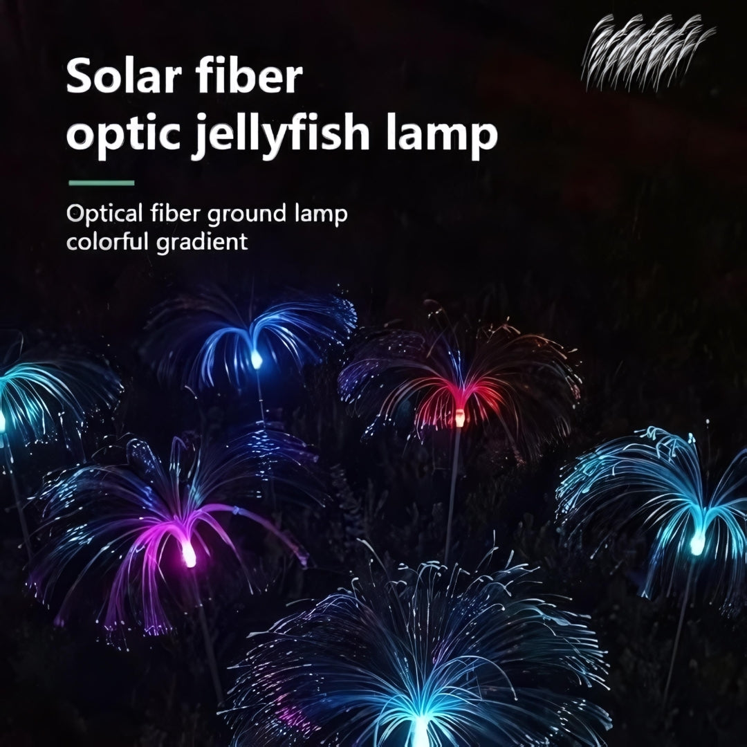 Solar fiber optic jellyfish light