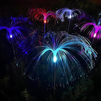 Solar fiber optic jellyfish light