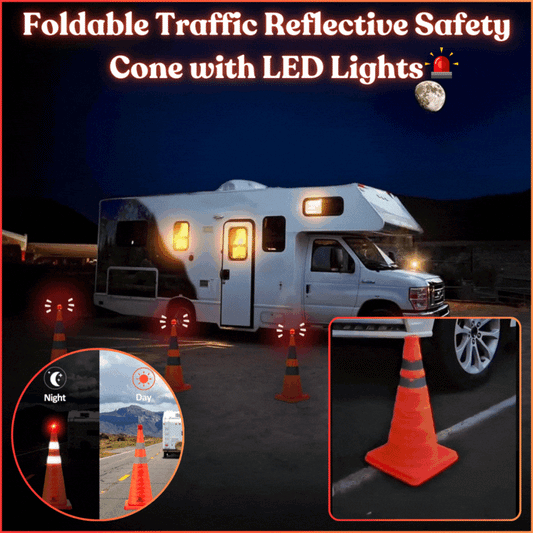 Foldable Traffic Reflective Safety Cone with LED Lights