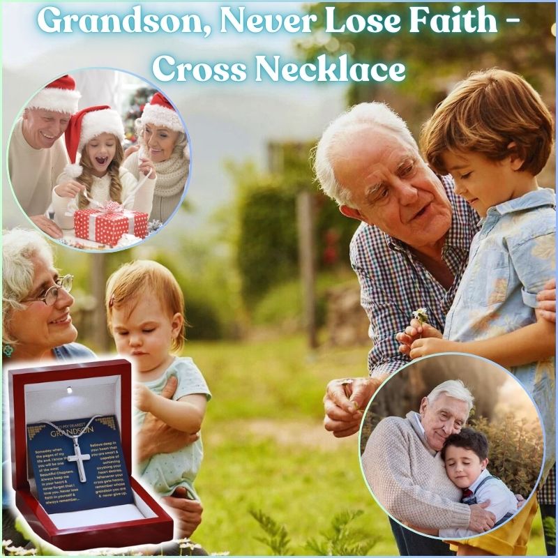 Grandson, Never Lose Faith - Cross Necklace