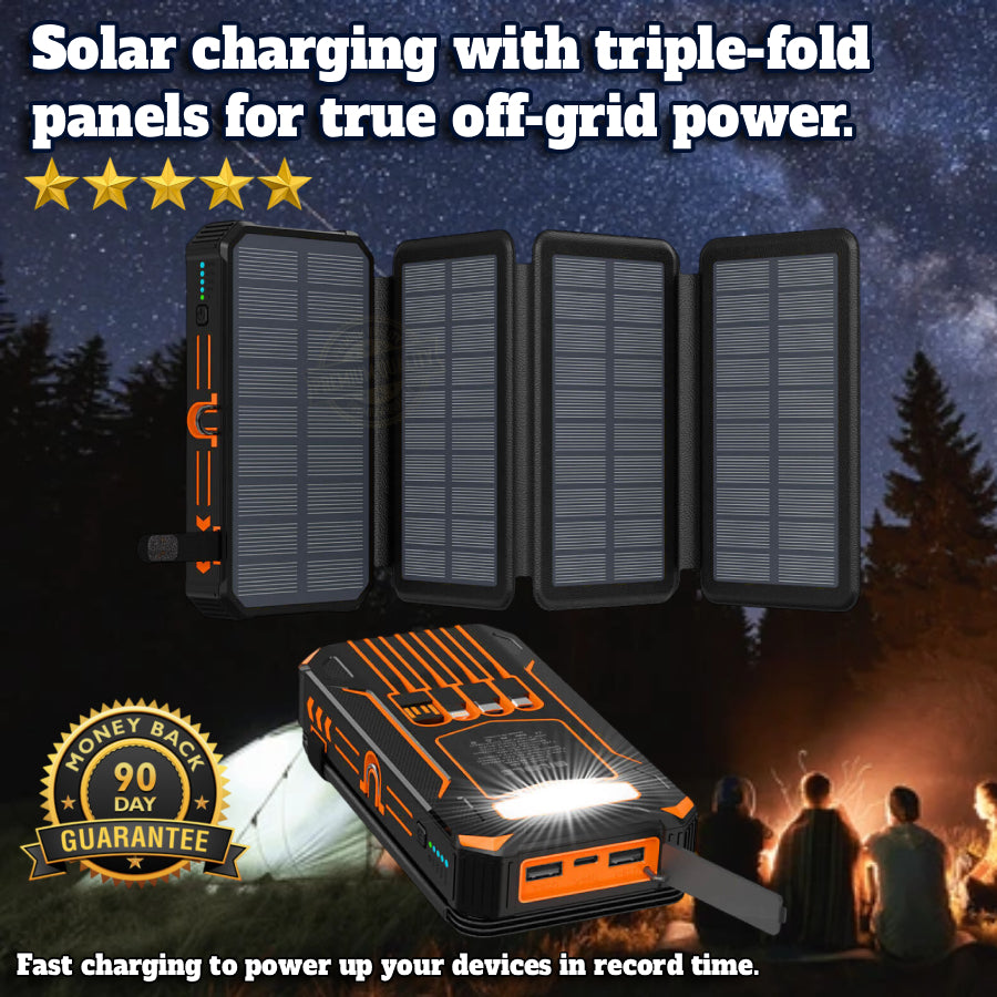 Outdoor Foldable Solar Large Capacity Charger Mobile Power Bank