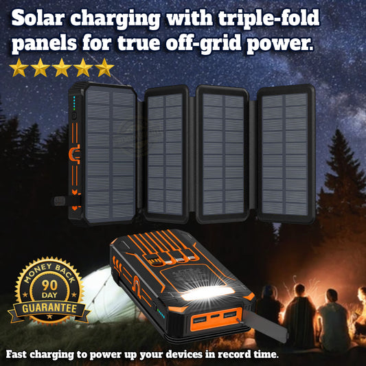 Outdoor Foldable Solar Large Capacity Charger Mobile Power Bank