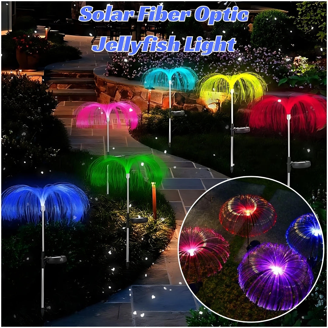 Solar fiber optic jellyfish light