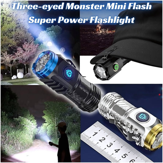 Three-eyed Monster Mini Flash Super Power Flashlight