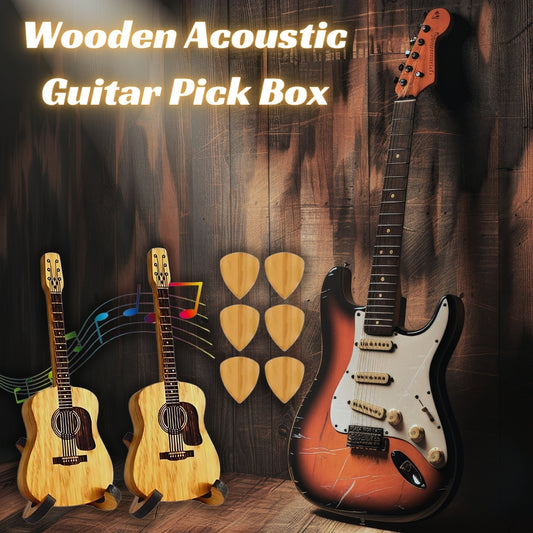 Wooden Acoustic Guitar Pick Box🎸
