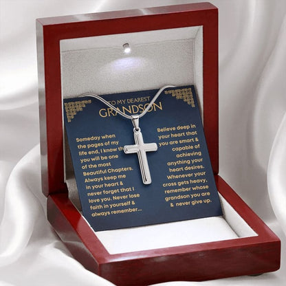 Grandson, Never Lose Faith - Cross Necklace