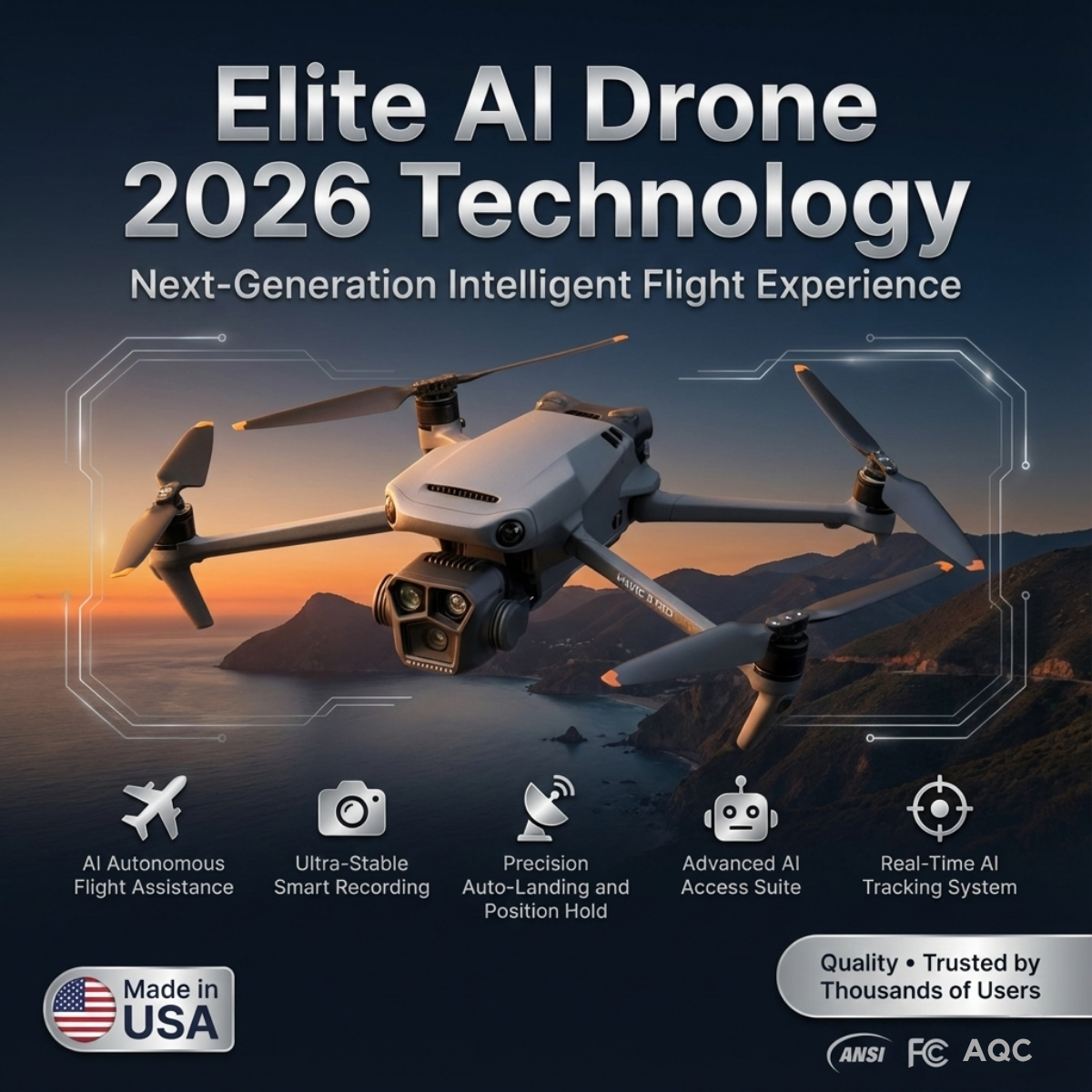 4K Camera Suitable for Adults, Remote Control Quadcopter with Auto Return, Brushless Motor, Circular Flight, Waypoints, Altitude Hold, Headless Mode, Long Flight Time.