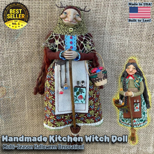 Handmade Kitchen Witch Doll: Crafted for Culinary Charm and Enduring Luck