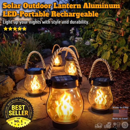 Solar Outdoor Lantern Aluminum LED-Portable Rechargeable🔥🔥