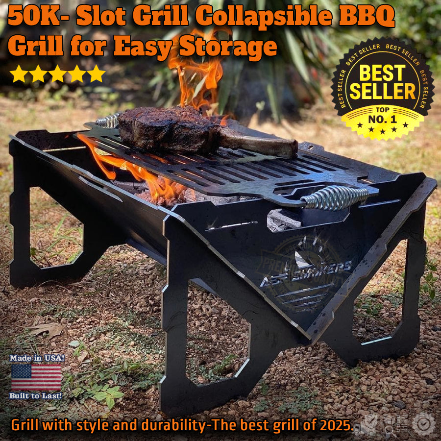 50K- Slot Grill Collapsible BBQ Grill for Easy Storage🔥