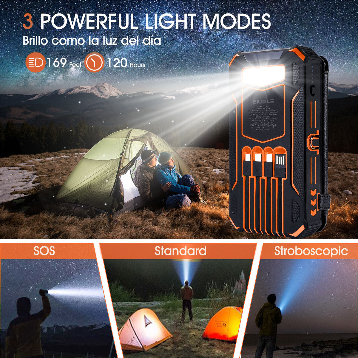 Outdoor Foldable Solar Large Capacity Charger Mobile Power Bank
