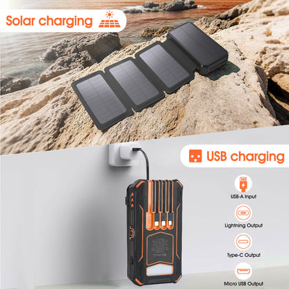 Outdoor Foldable Solar Large Capacity Charger Mobile Power Bank
